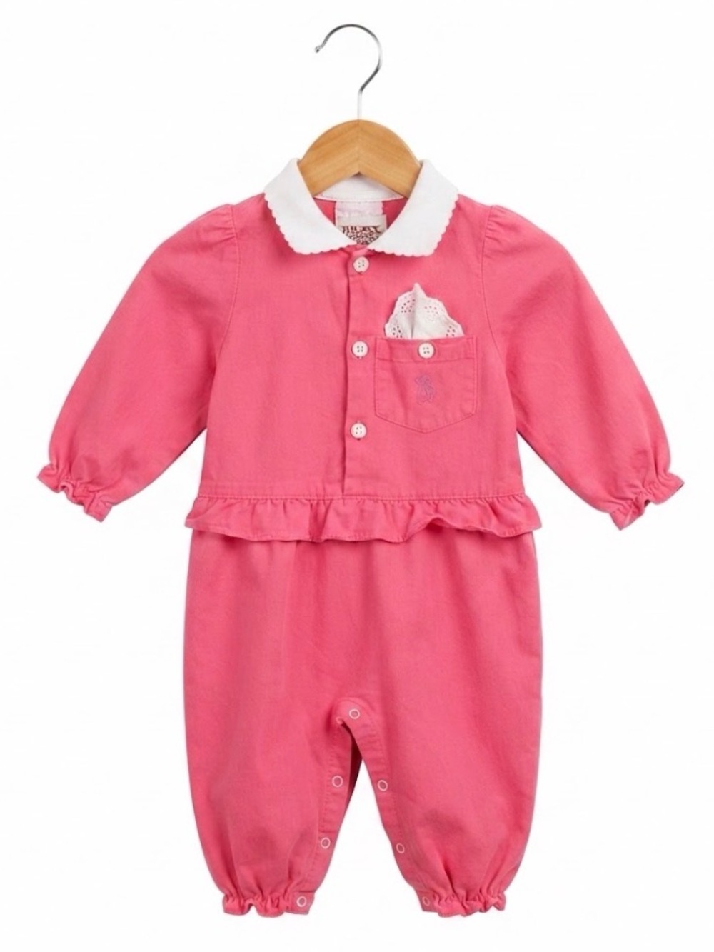 Vintage 90s Walt Disney Collection Embroidered Winnie the Pooh Pink Romper 32 lb